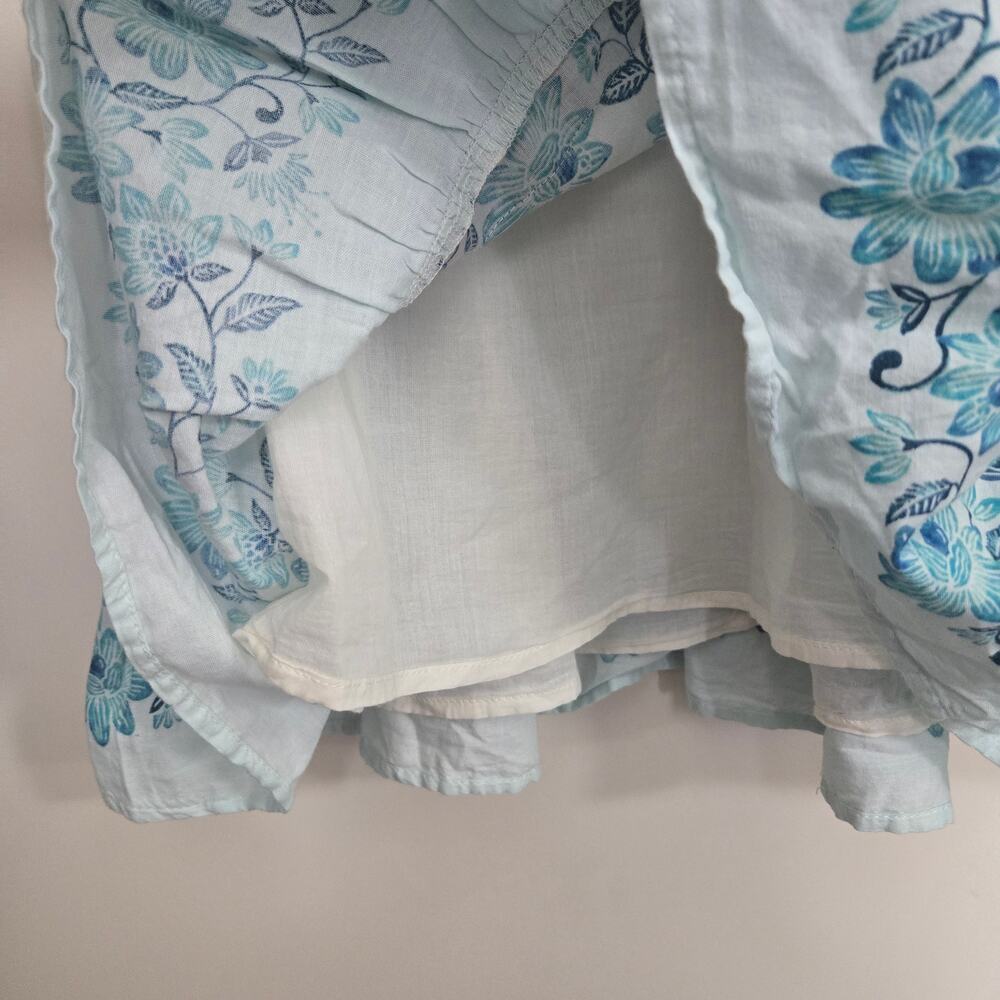 Old Navy Puff Sleeve Floral Printed Mini Swing Dress Size M Blue White Summer - Picture 9 of 12